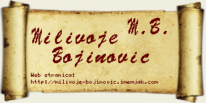 Milivoje Bojinović vizit kartica